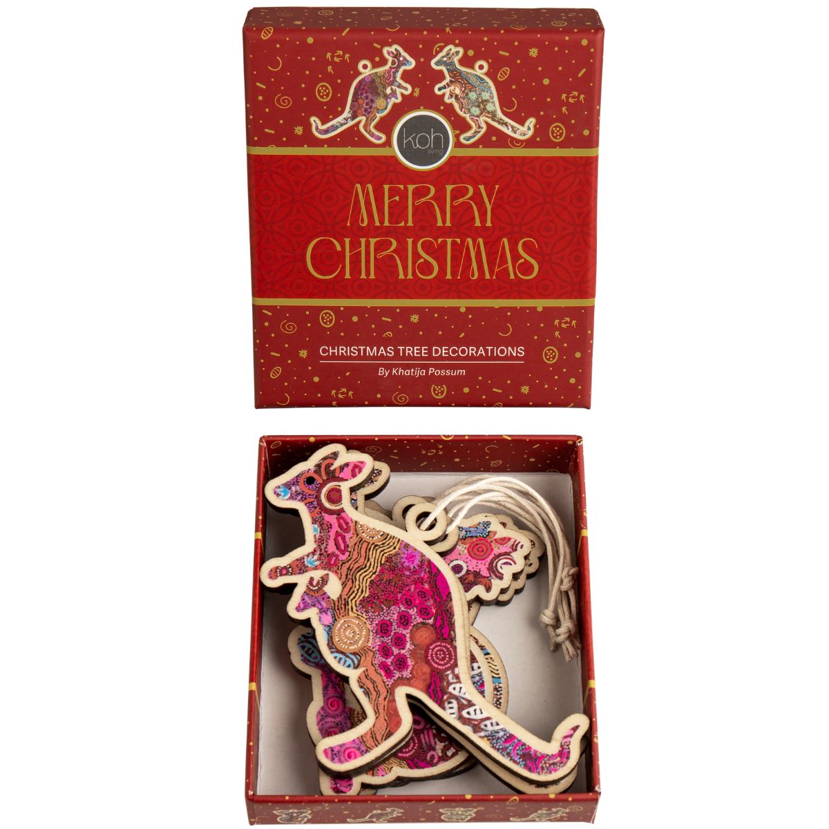 Womens Ceremony with Dancing & Body Paint Set of 4 Wooden Ornaments