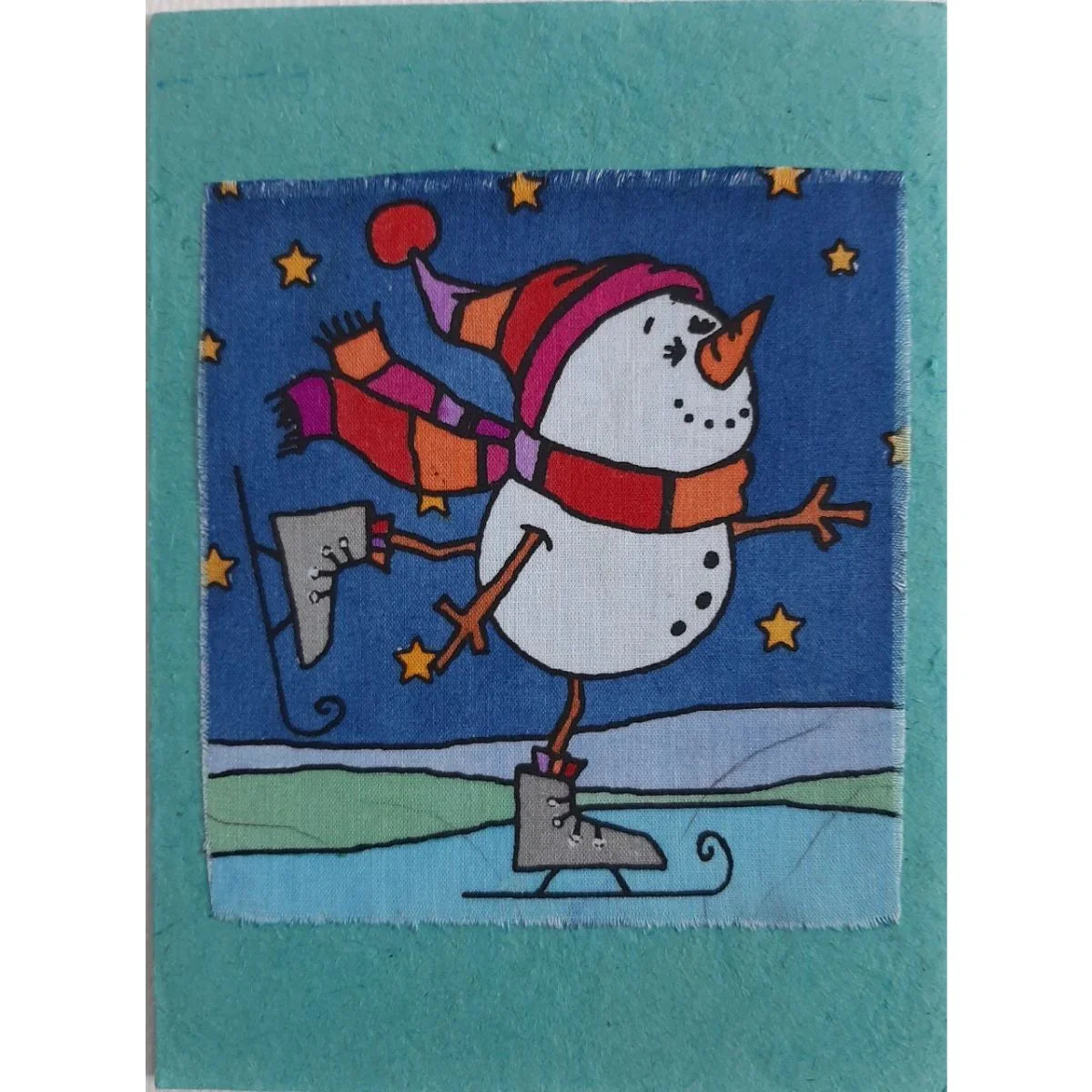 Set of 4 Christmas Batik Cards