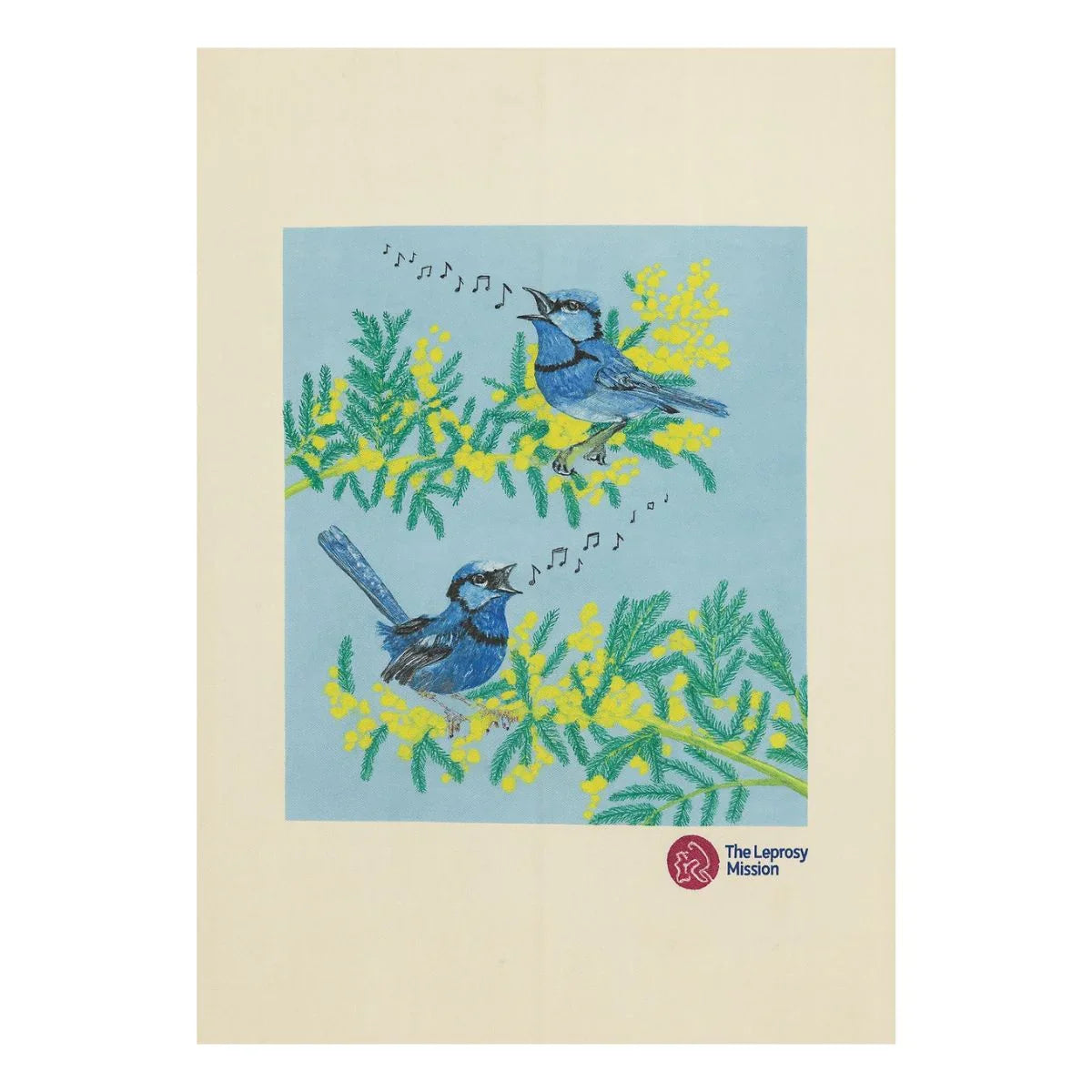 Singing Blue Wren Tea Towel