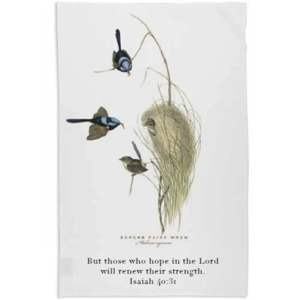 Those Who Hope in The Lord Wren Tea Towel