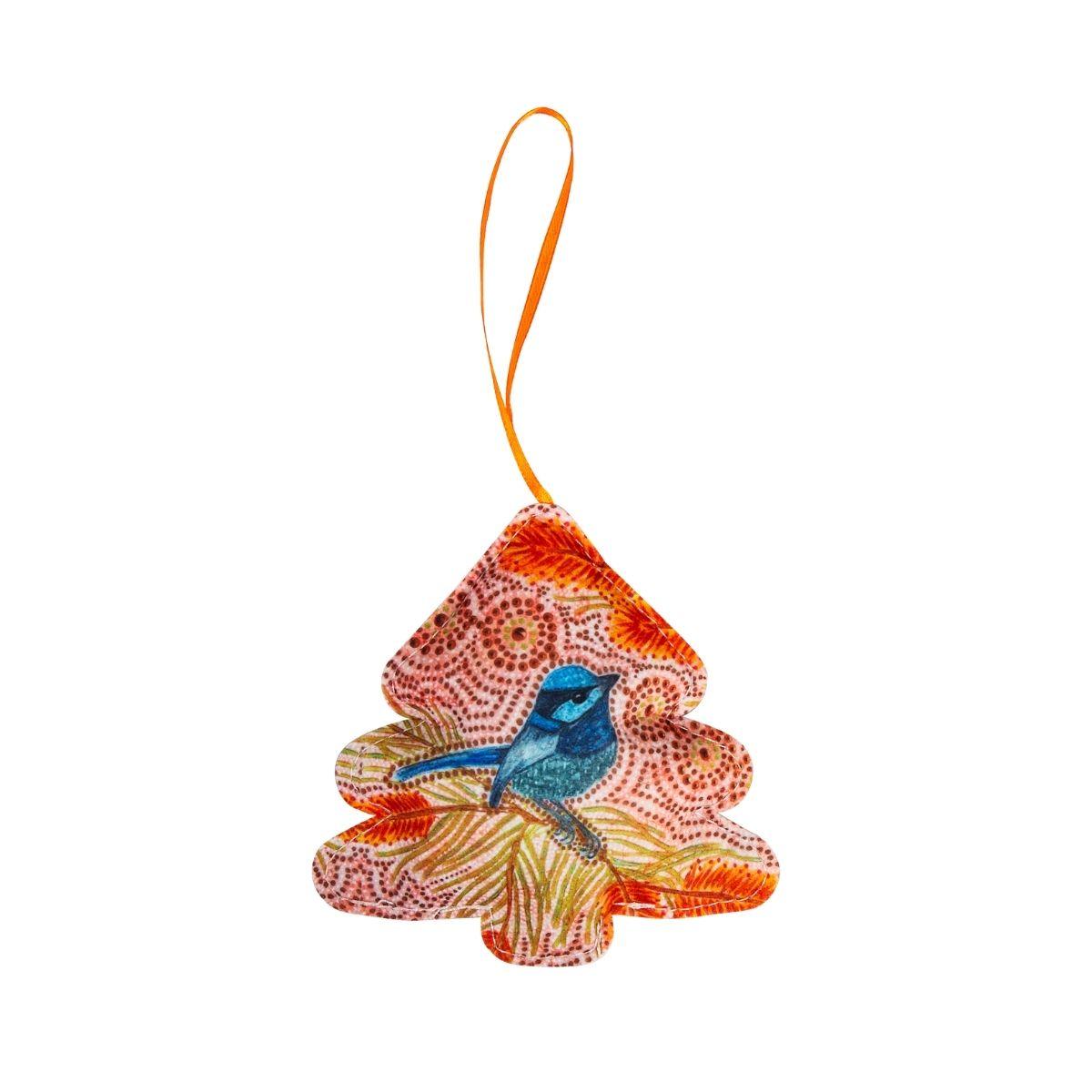 Christmas Ornaments Set of 3 - Luina Blue Wren - The Leprosy Mission Shop
