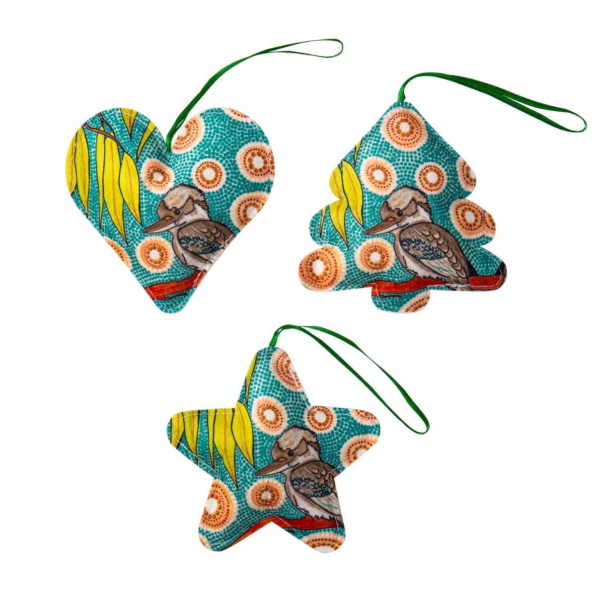 Christmas Ornaments Set of 3- Kookaburra Dreaming - The Leprosy Mission Shop