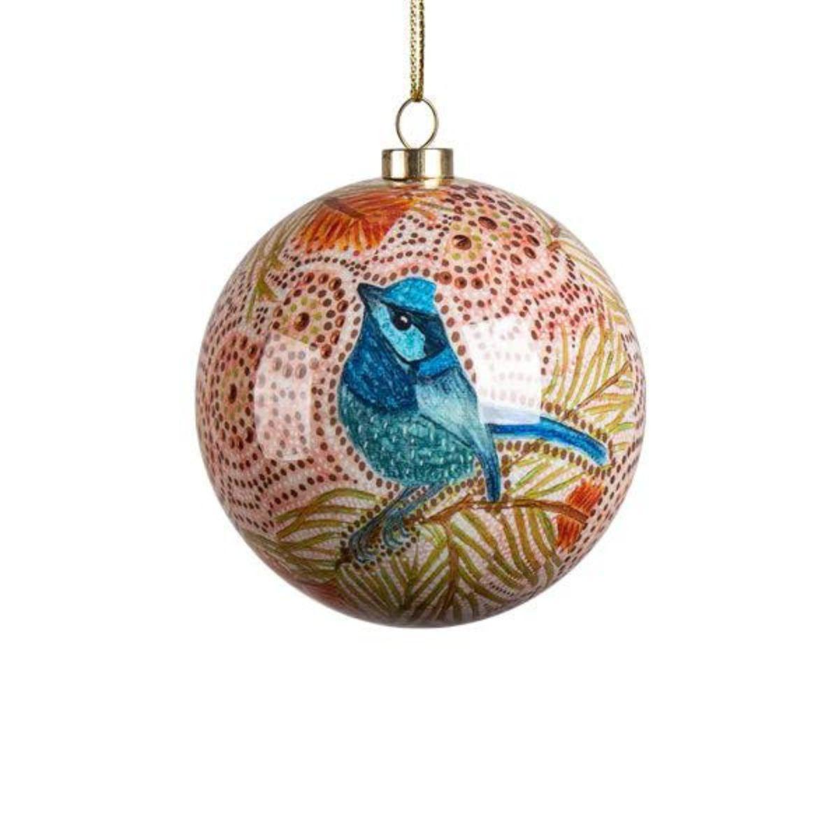 Dreamtime Symphony Bauble- Luina Blue Wren - The Leprosy Mission Shop
