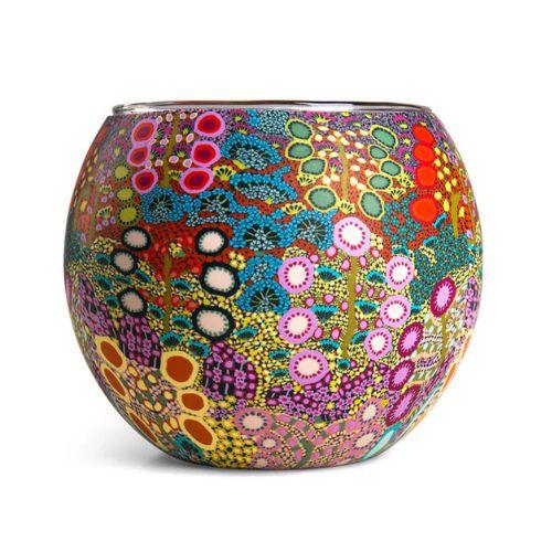 Aboriginal Wild Flowers Tealight Candle Holder - The Leprosy Mission Shop