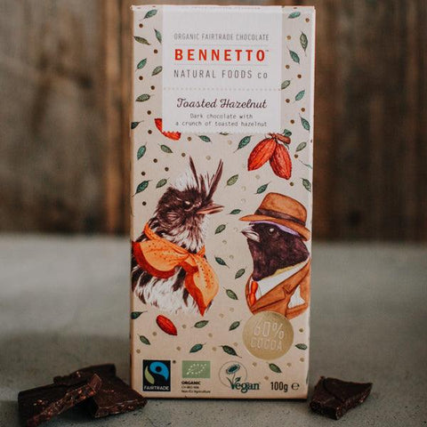 Bennetto Fair Trade Dark Chocolate with Toasted Hazelnuts