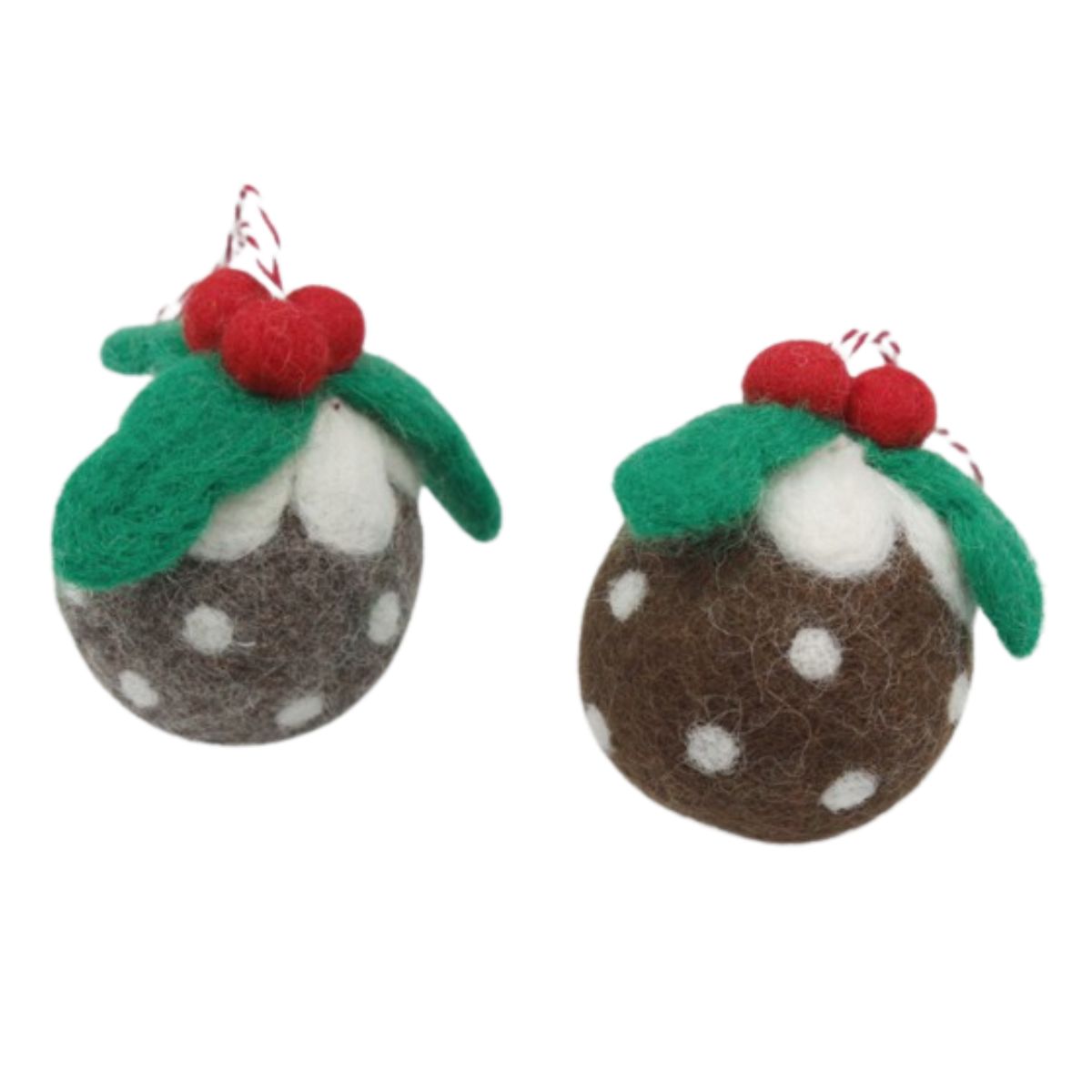 Set of 2 Plum Pudding Ornaments