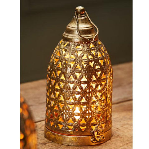 Antique Gold Finish Cutwork Lantern - The Leprosy Mission Shop