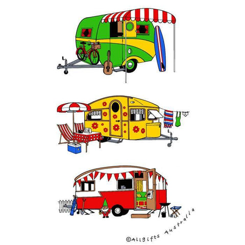 Retro Caravan Tea Towel - The Leprosy Mission Australia Shop