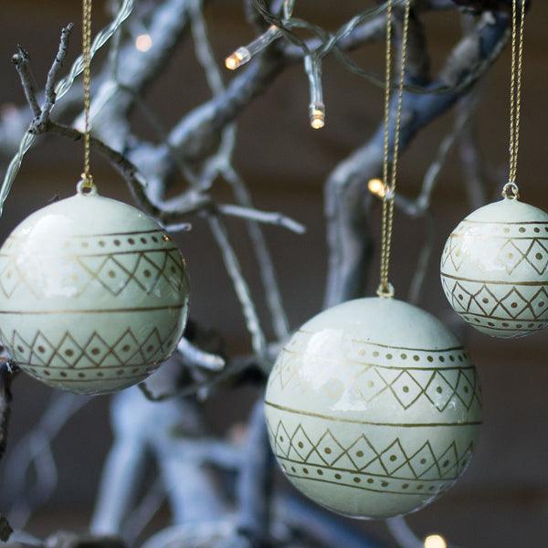 Set of 3 Papier Mache Baubles The Leprosy Mission Shop