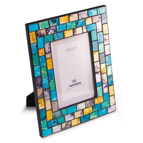 Turquoise & Gold Mosaic Photo Frame - The Leprosy Mission Australia Shop