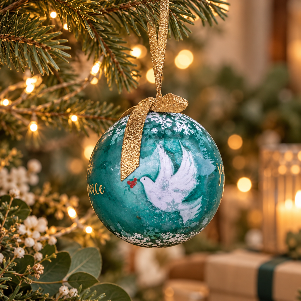 Joy and Peace Dove Bauble