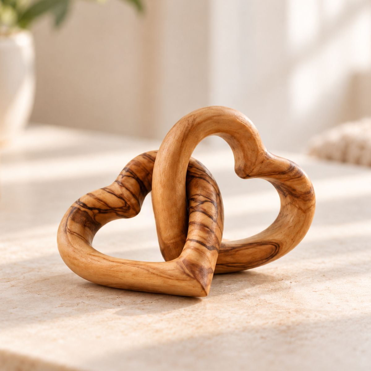 Connected Wooden Hearts