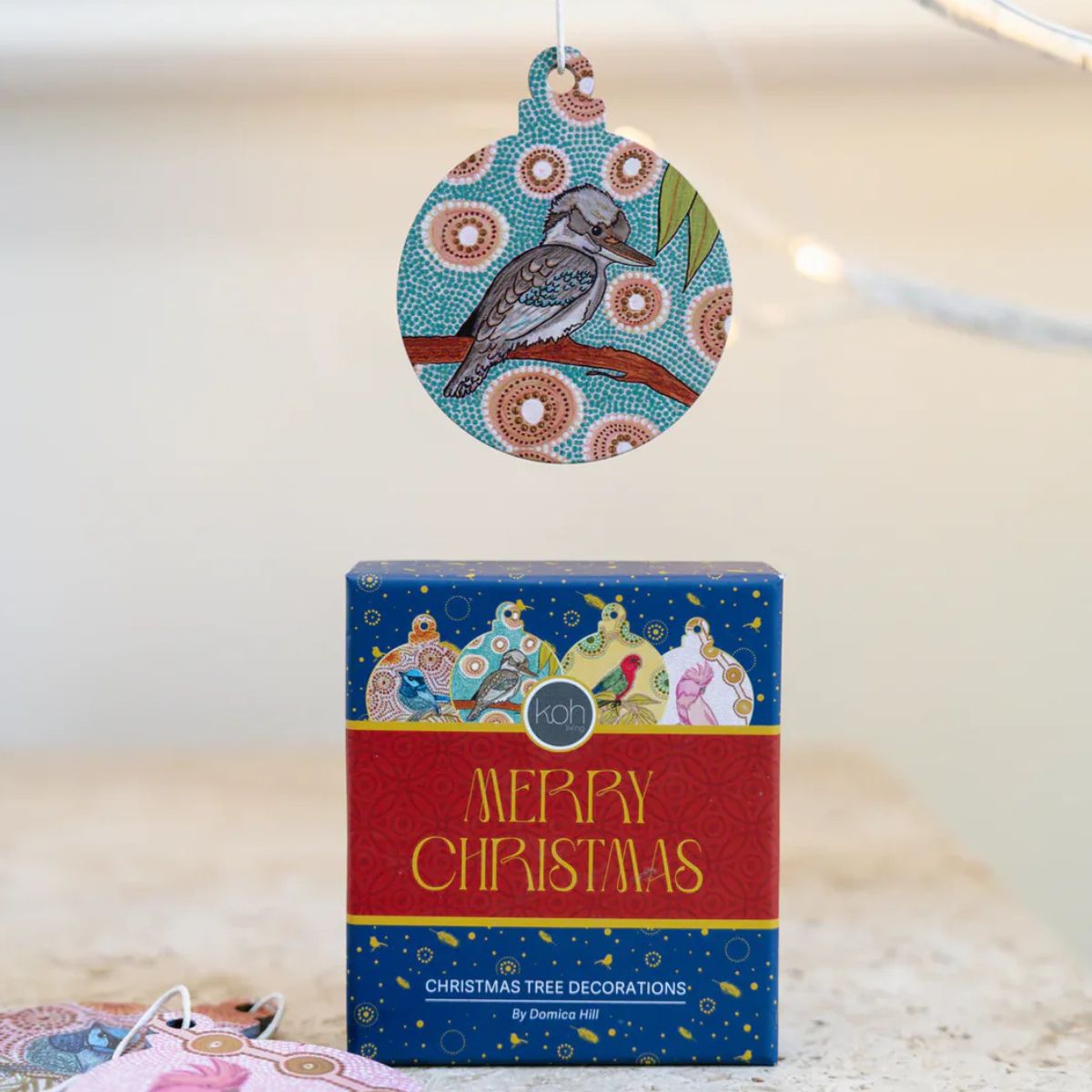 Dreamtime Symphony Set of 4 Wooden Ornaments