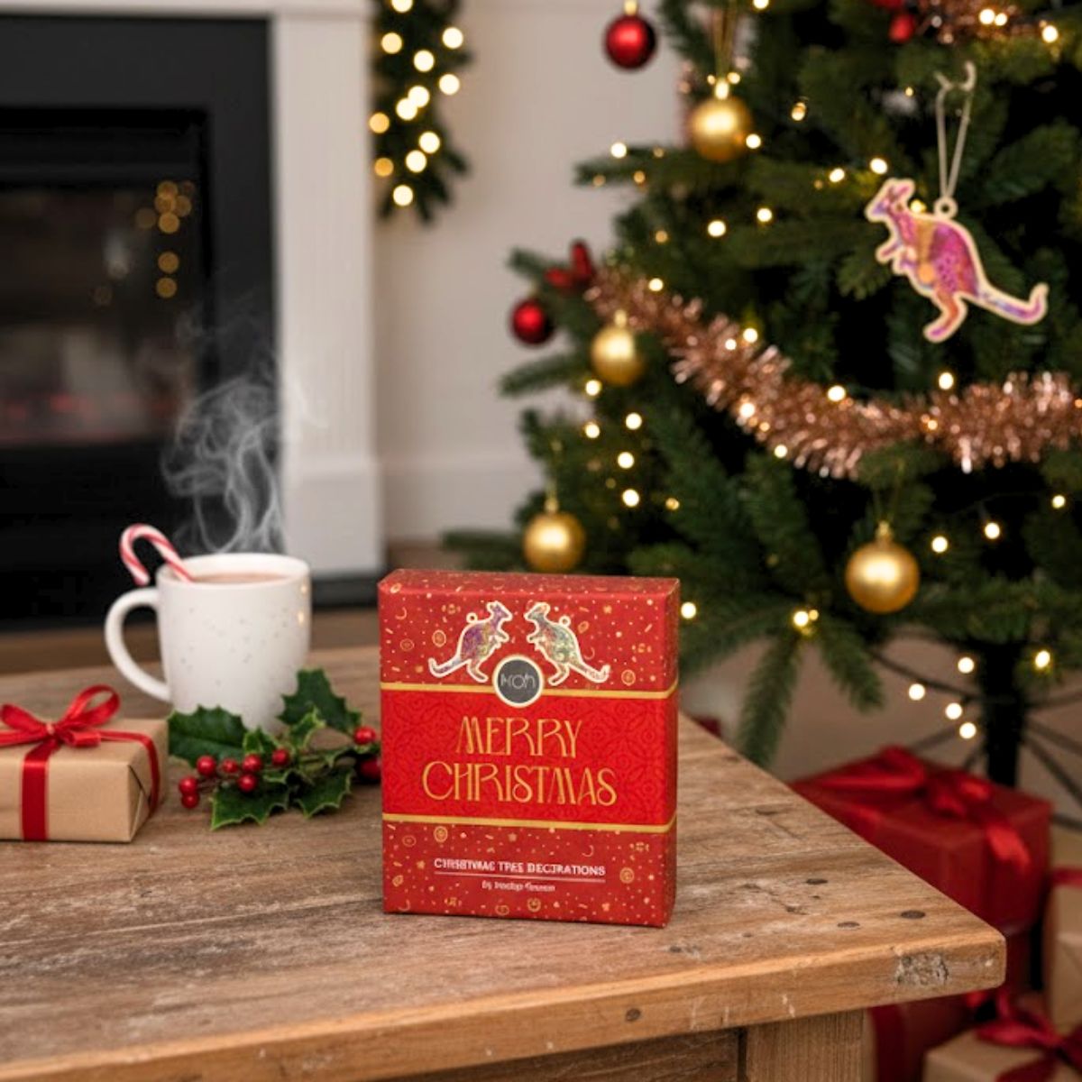 Womens Ceremony with Dancing & Body Paint Set of 4 Wooden Ornaments