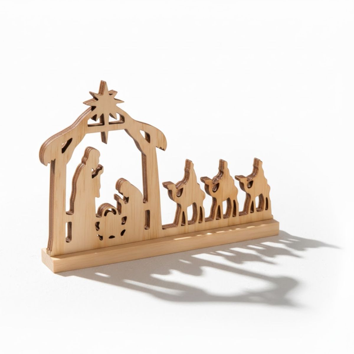 Pinewood Nativity Scene Stand