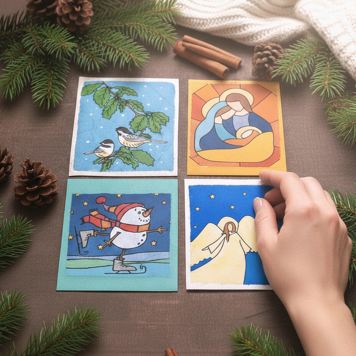 christian christmas cards set