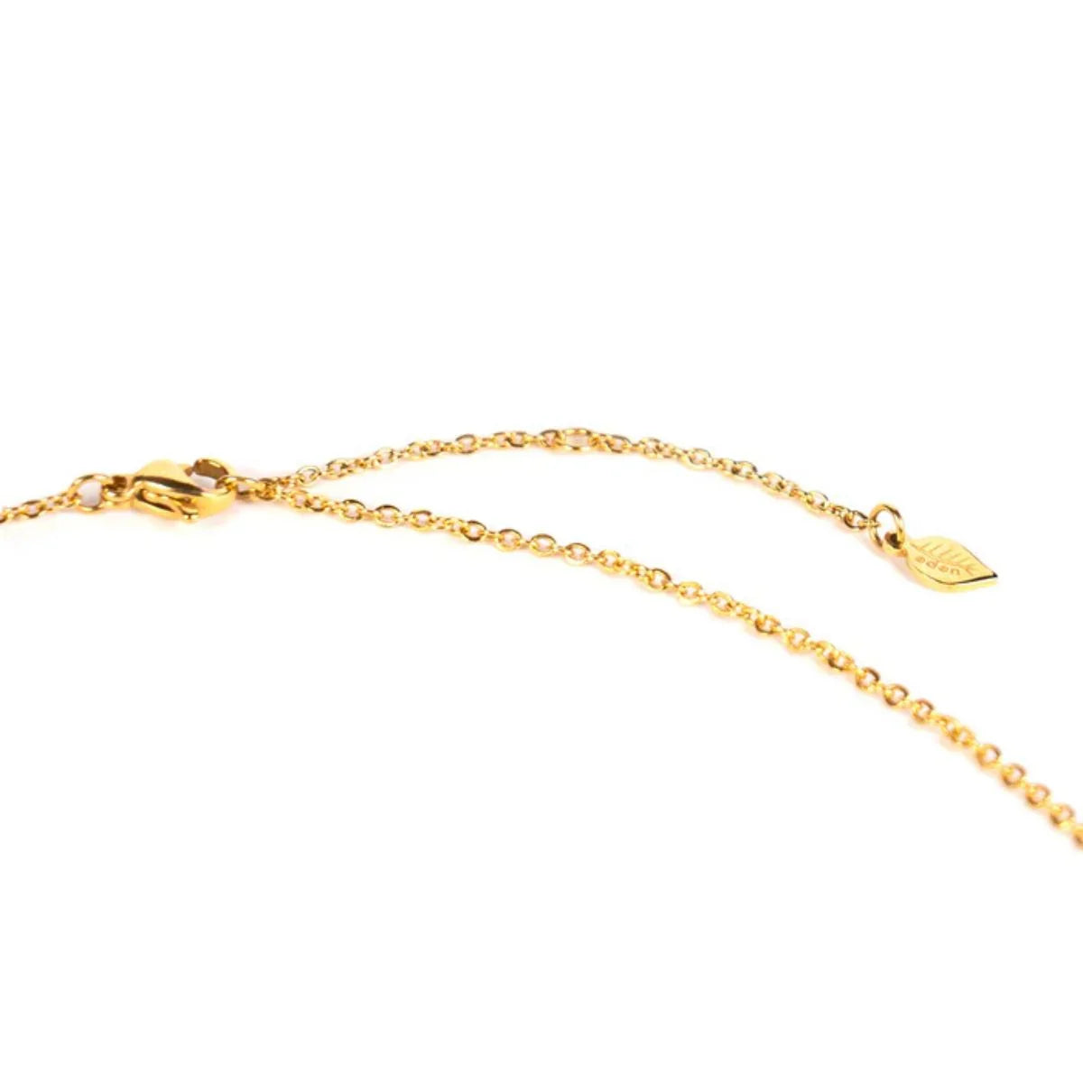 Gold chain bracelet on a white background