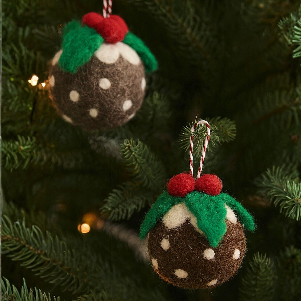 Set of 2 Plum Pudding Ornaments
