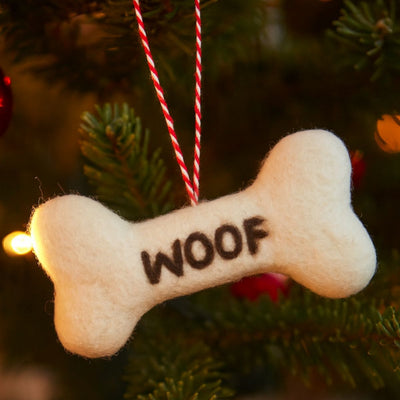 Felt Dog Bone Christmas Ornament