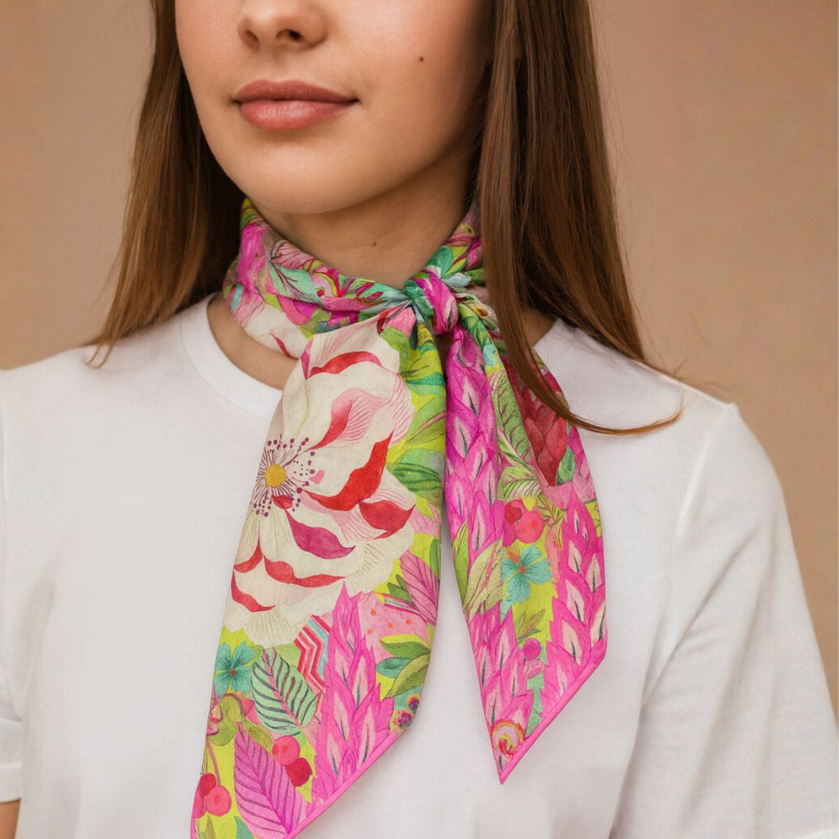 Oriental Pure Silk Square Scarf