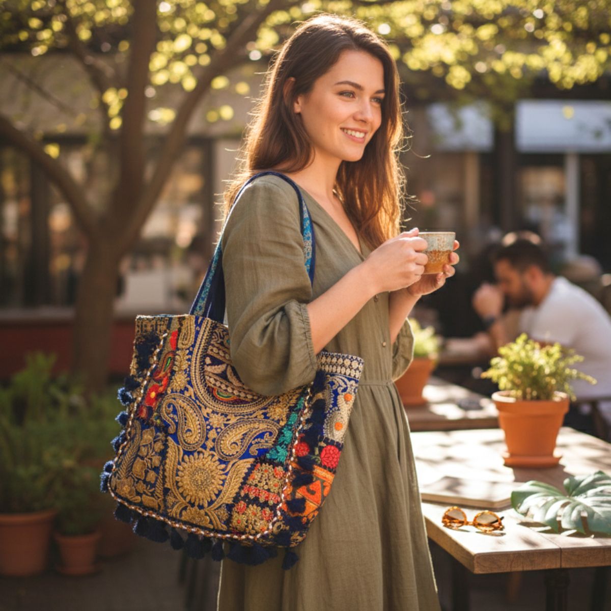 Embroidered Tote Bag