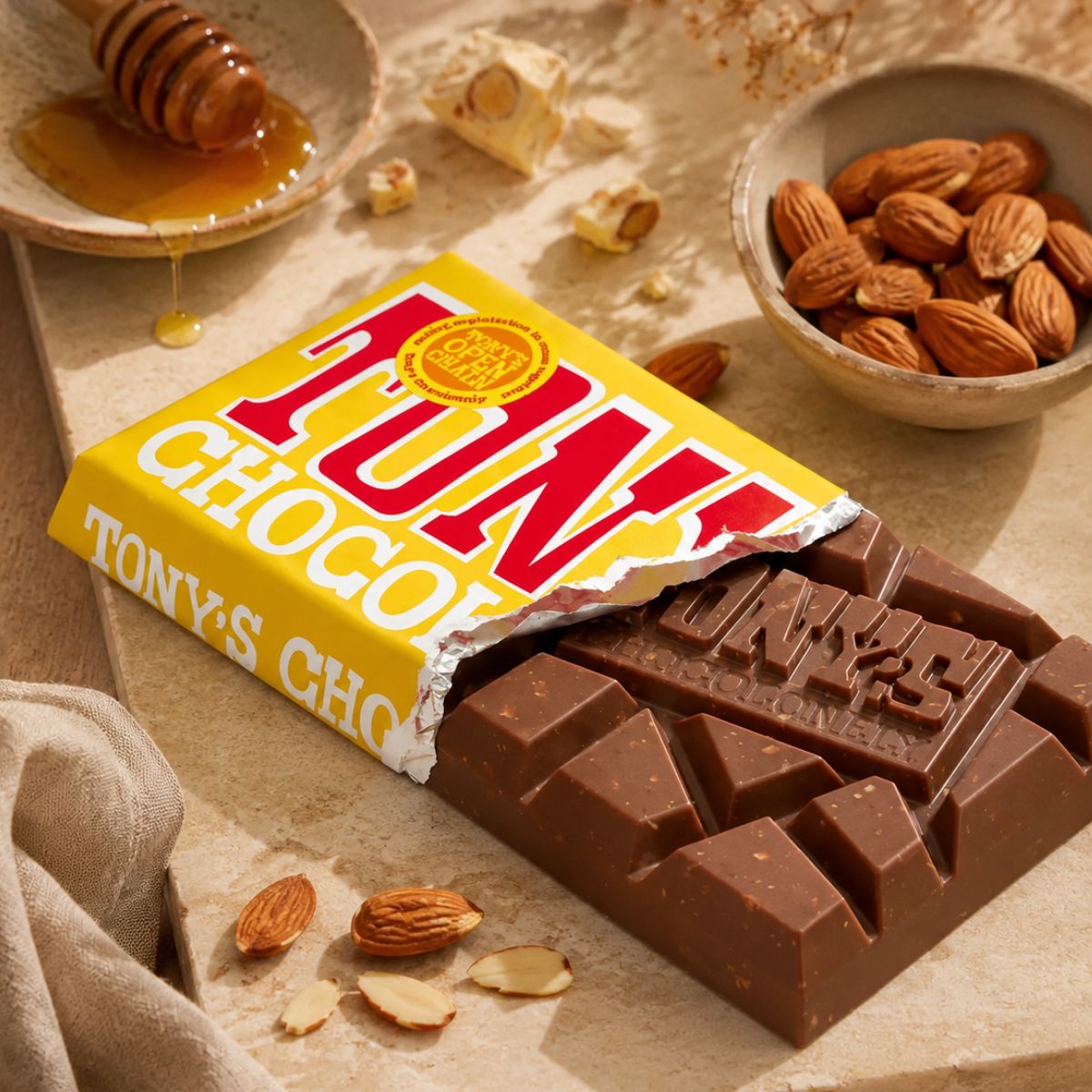 Tonys Choc Honey Almond Nougat