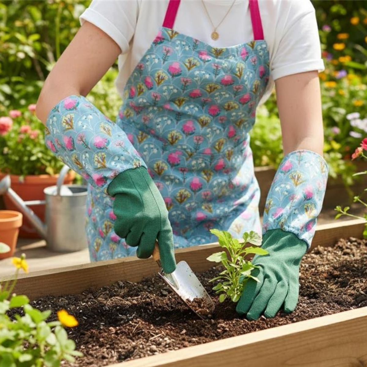 Long Sleeve Garden Gloves - Wildflower