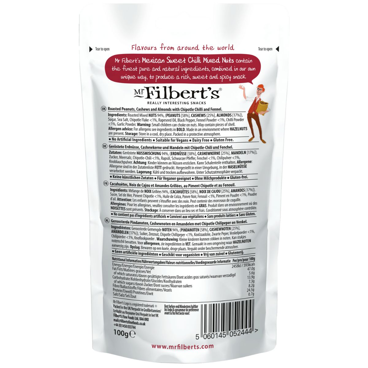 Mr Filbert's Mexican Sweet Chilli Mixed Nuts