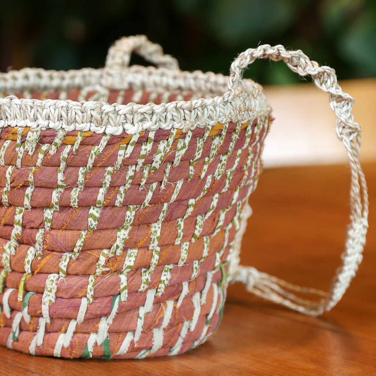 Recycled Sari Hanging Plant Basket - Assorted