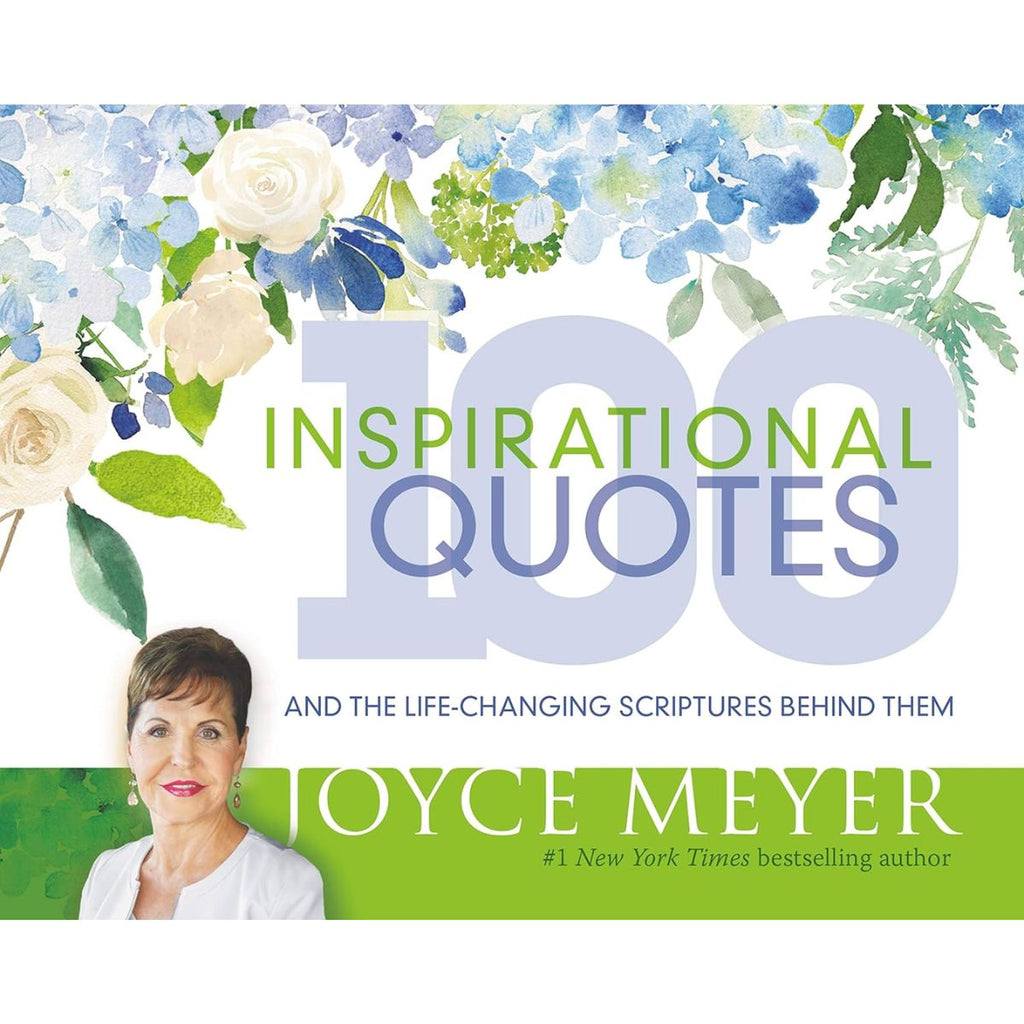 Book cover of '100 Inspirational Quotes' by Joyce Meyer with floral design and author's name.