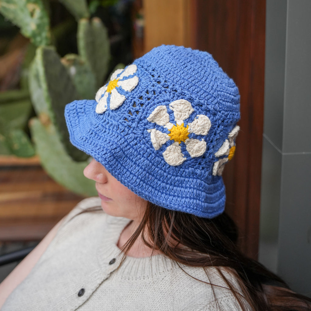 Daisy Cotton Bucket Hat Denim