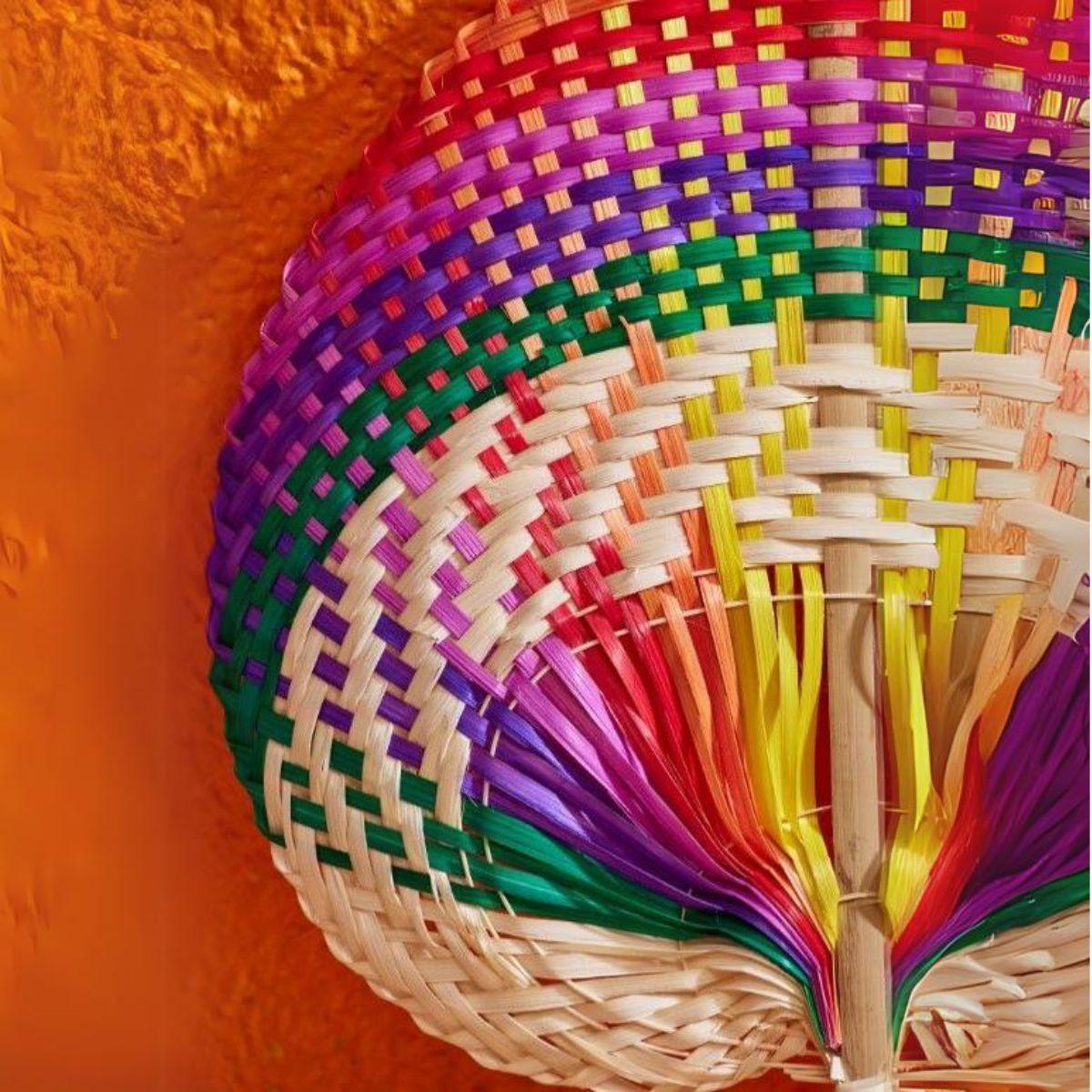 Bamboo Fan Rainbow Stripe - The Leprosy Mission Shop