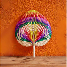 Bamboo Fan Rainbow Stripe