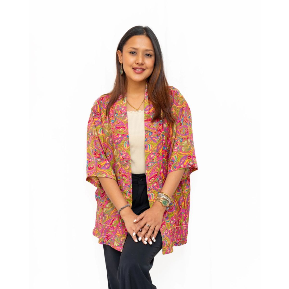 Short Sleeve Assorted Kimono