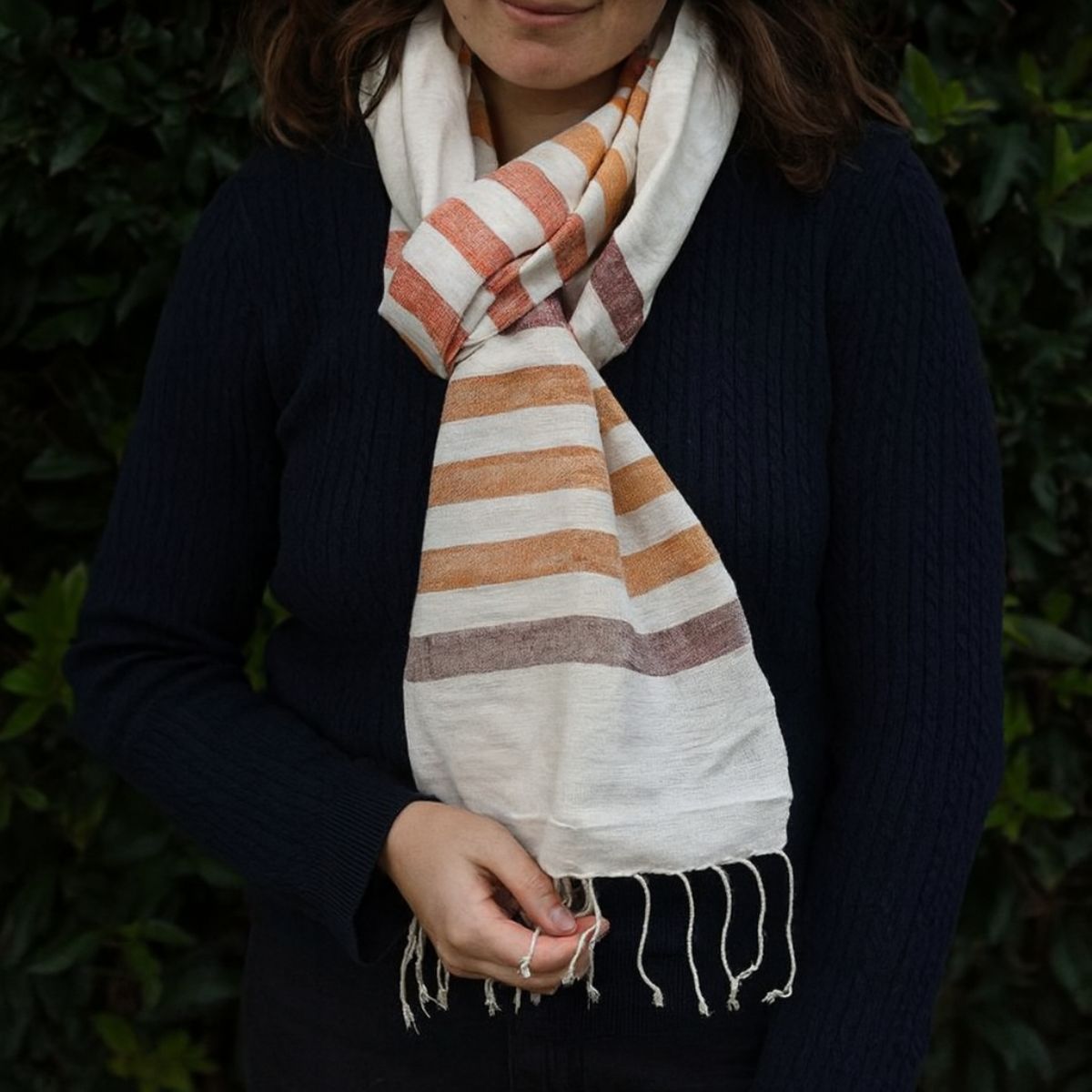 Eri Striped Silk Scarf