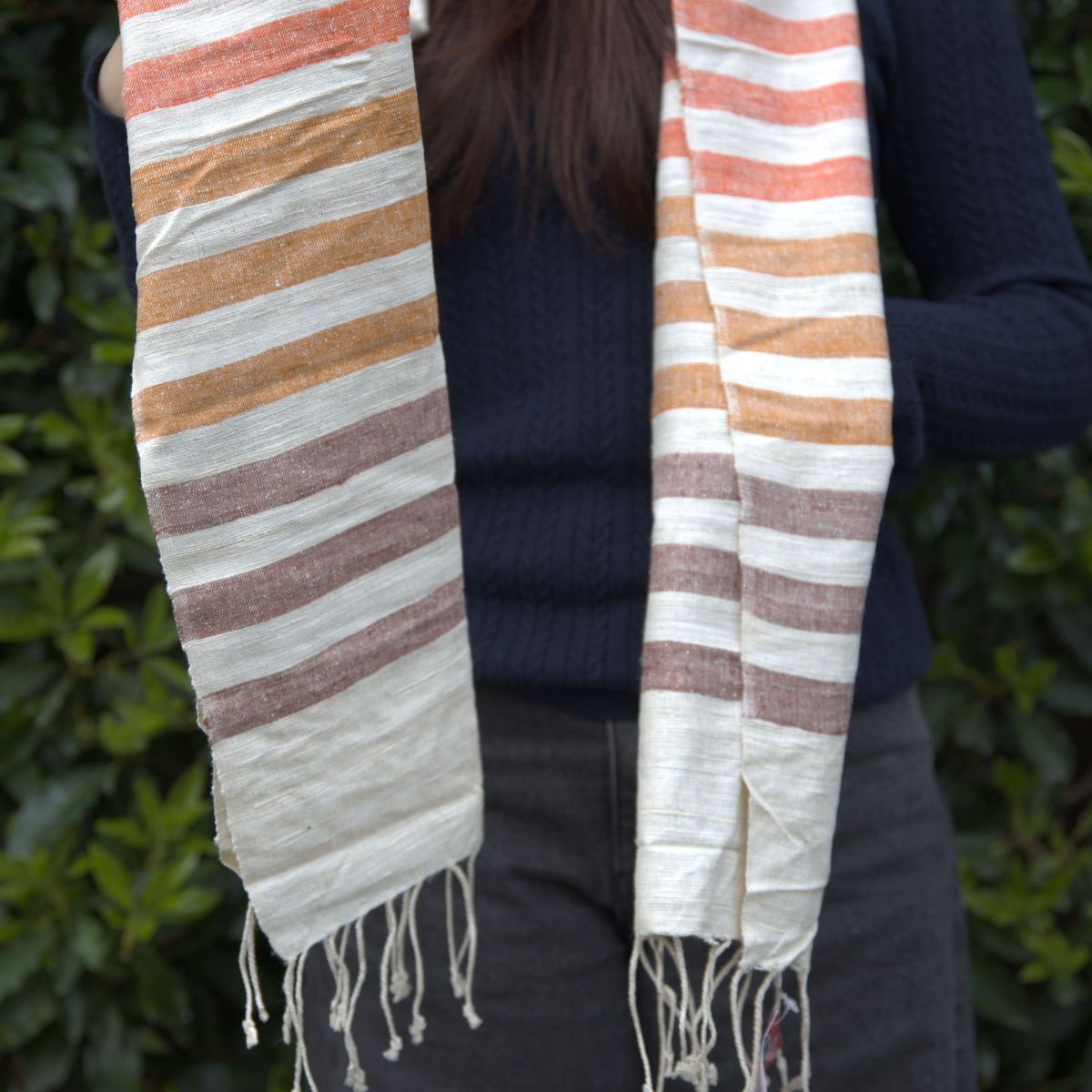 Eri Striped Silk Scarf