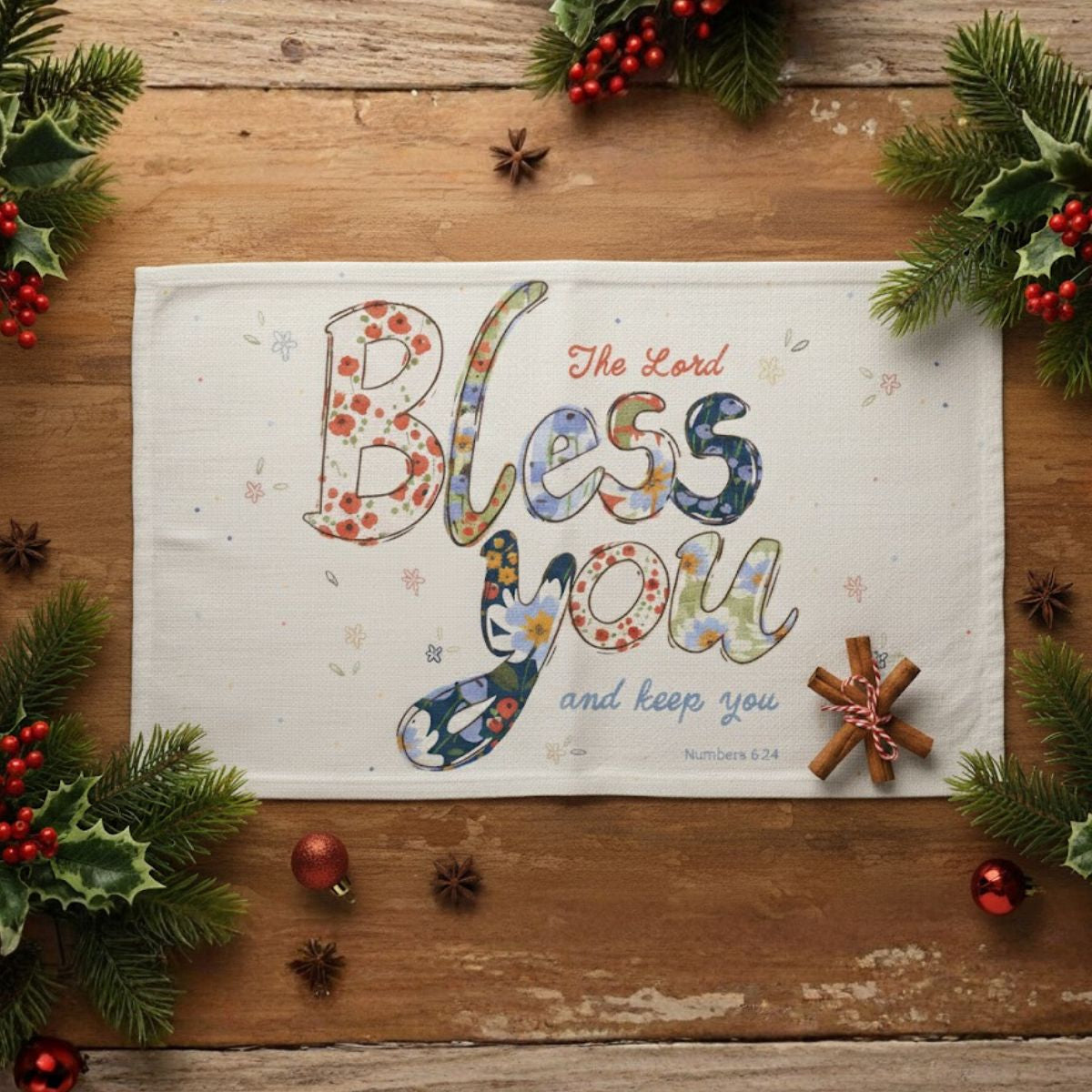 The Lord Bless You Tea Towel