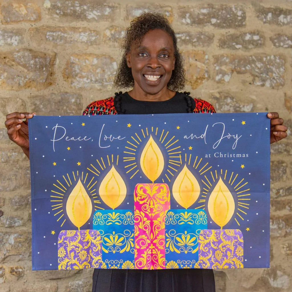 Peace, Love & Joy Tea Towel