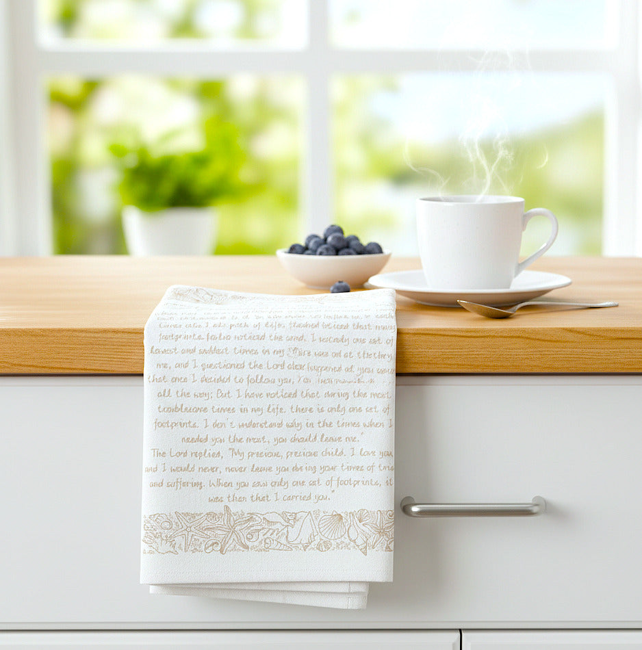 tea towel folded nicely on a desk