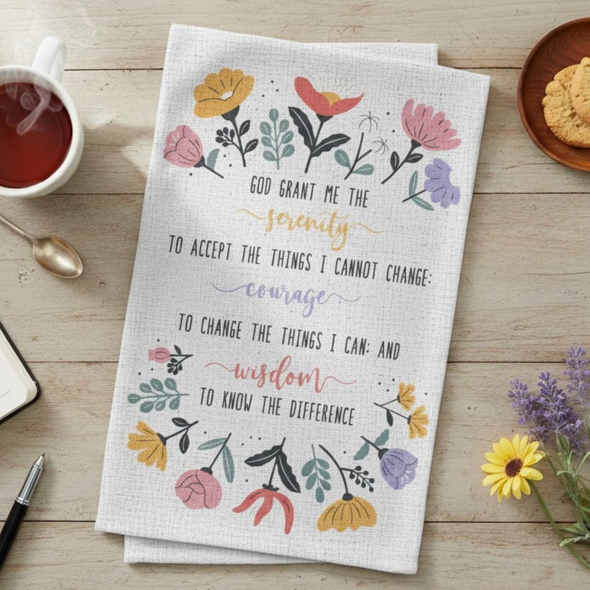 God Grant Me Serenity Tea Towel