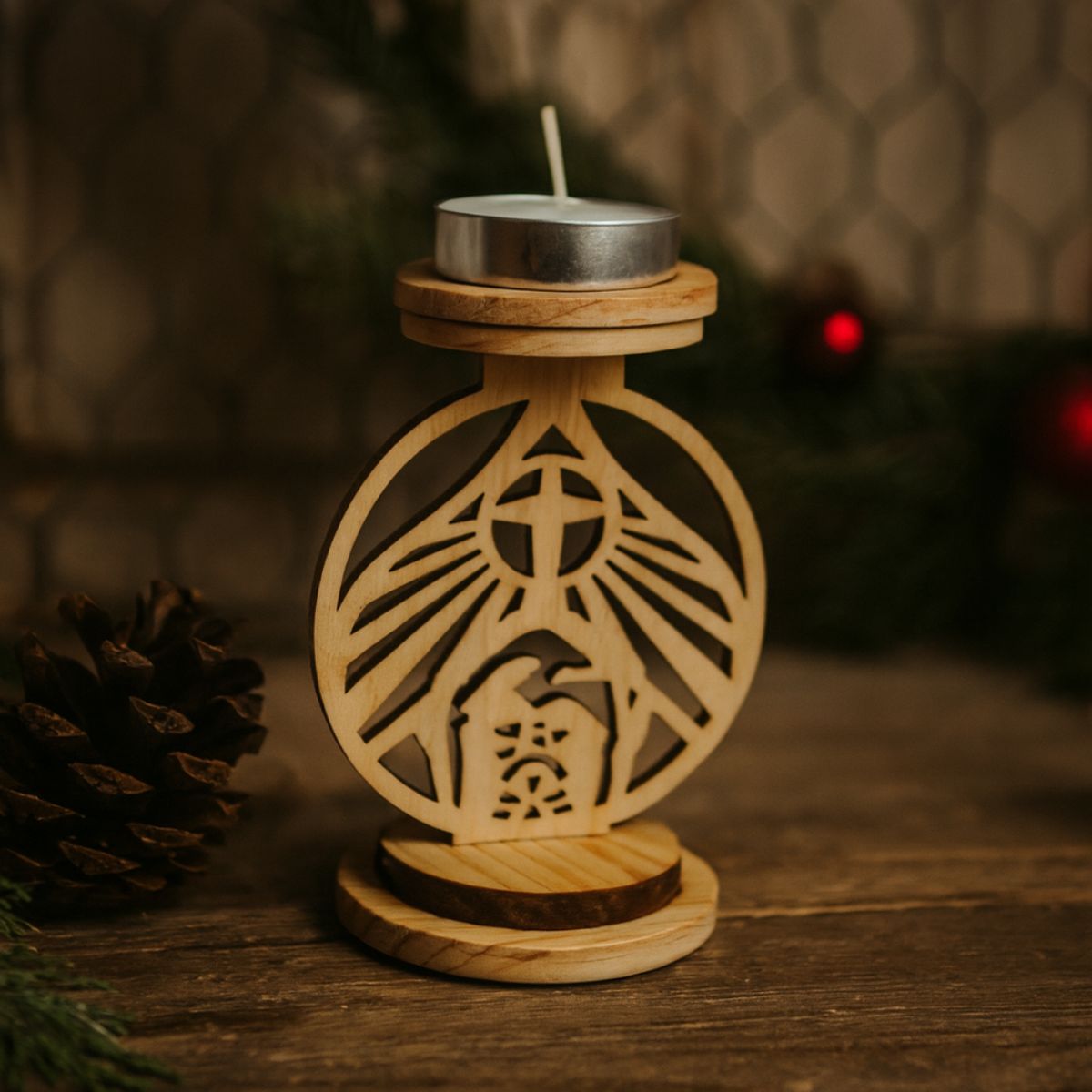 Tea Light Holder Nativity Scene