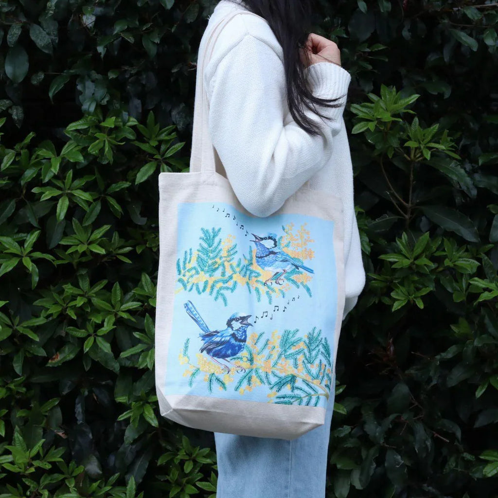 Blue Wren Organic Cotton Tote Bag - The Leprosy Mission Shop