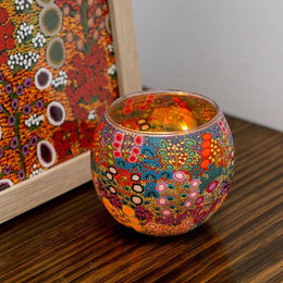 Aboriginal Wild Flowers Tealight Candle Holder - The Leprosy Mission Shop