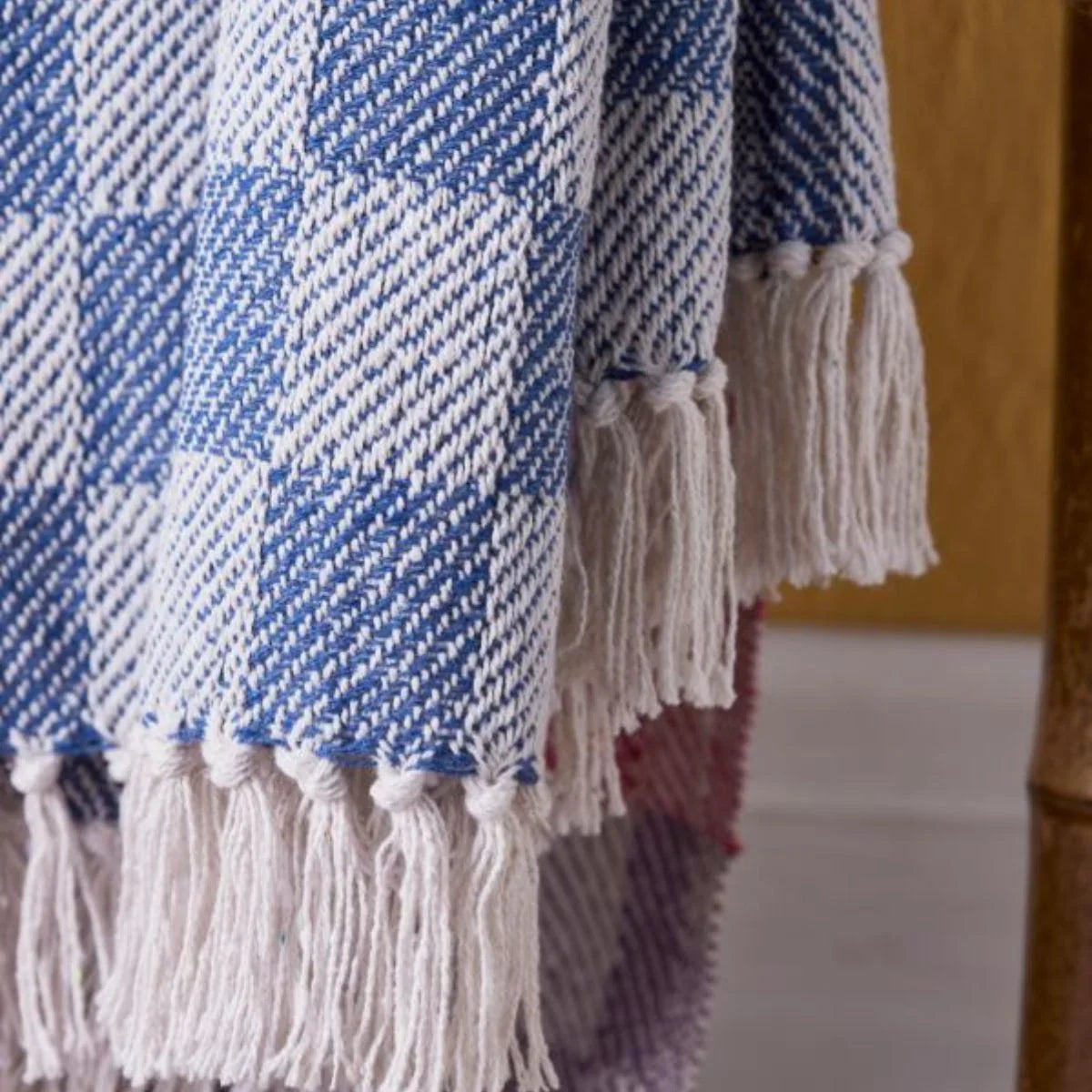 Recycled Cotton Check Throw