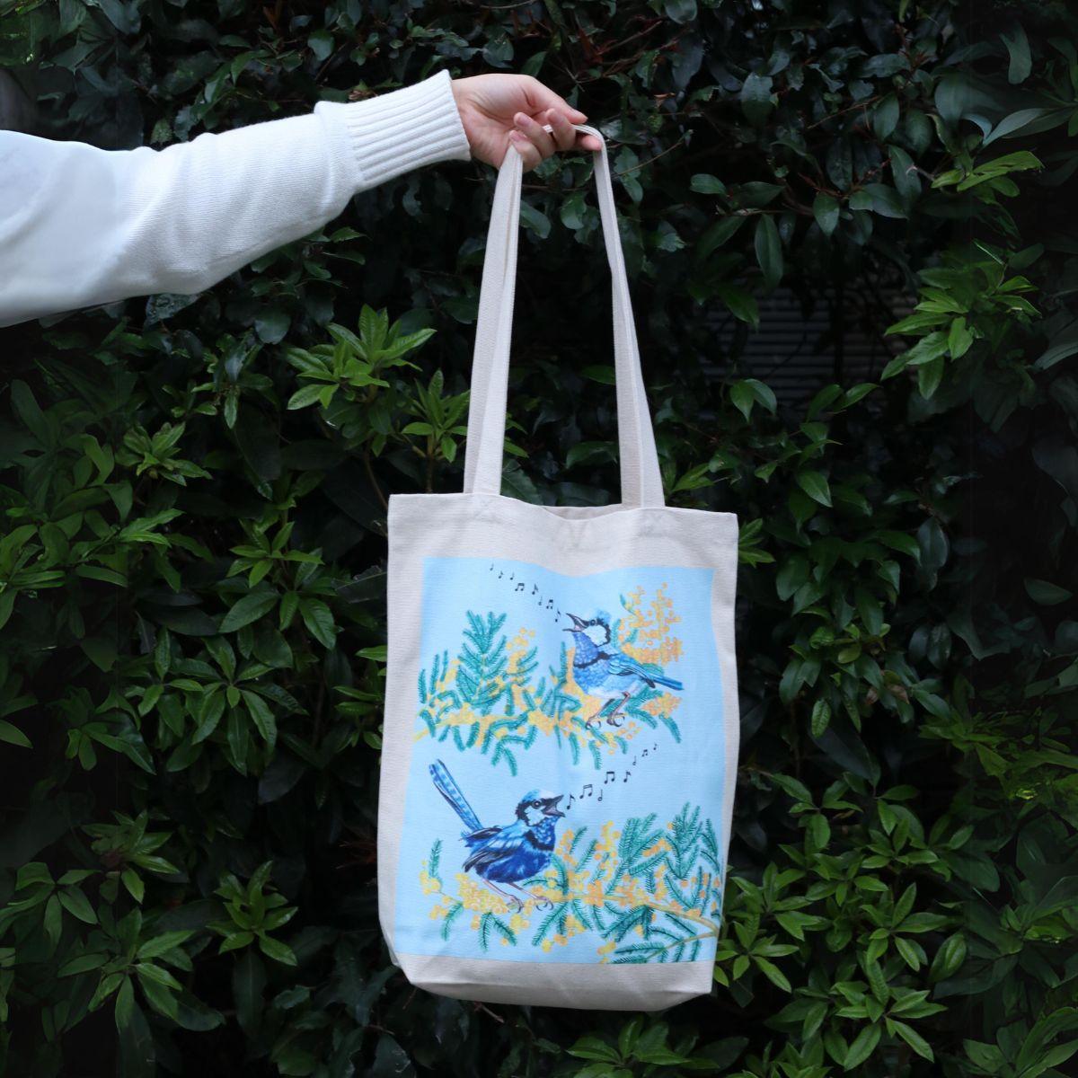 Blue Wren Organic Cotton Tote Bag - The Leprosy Mission Shop
