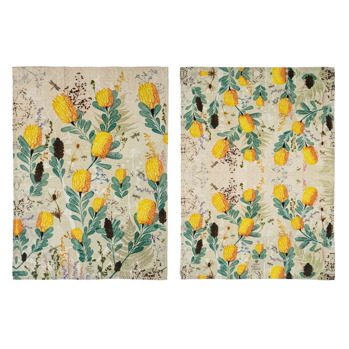 Golden Banksia 2pk Kitchen Towel
