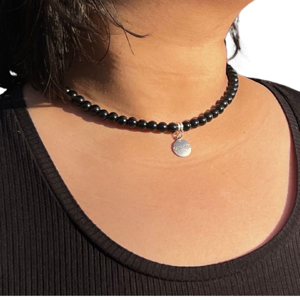 Black Bead Necklace