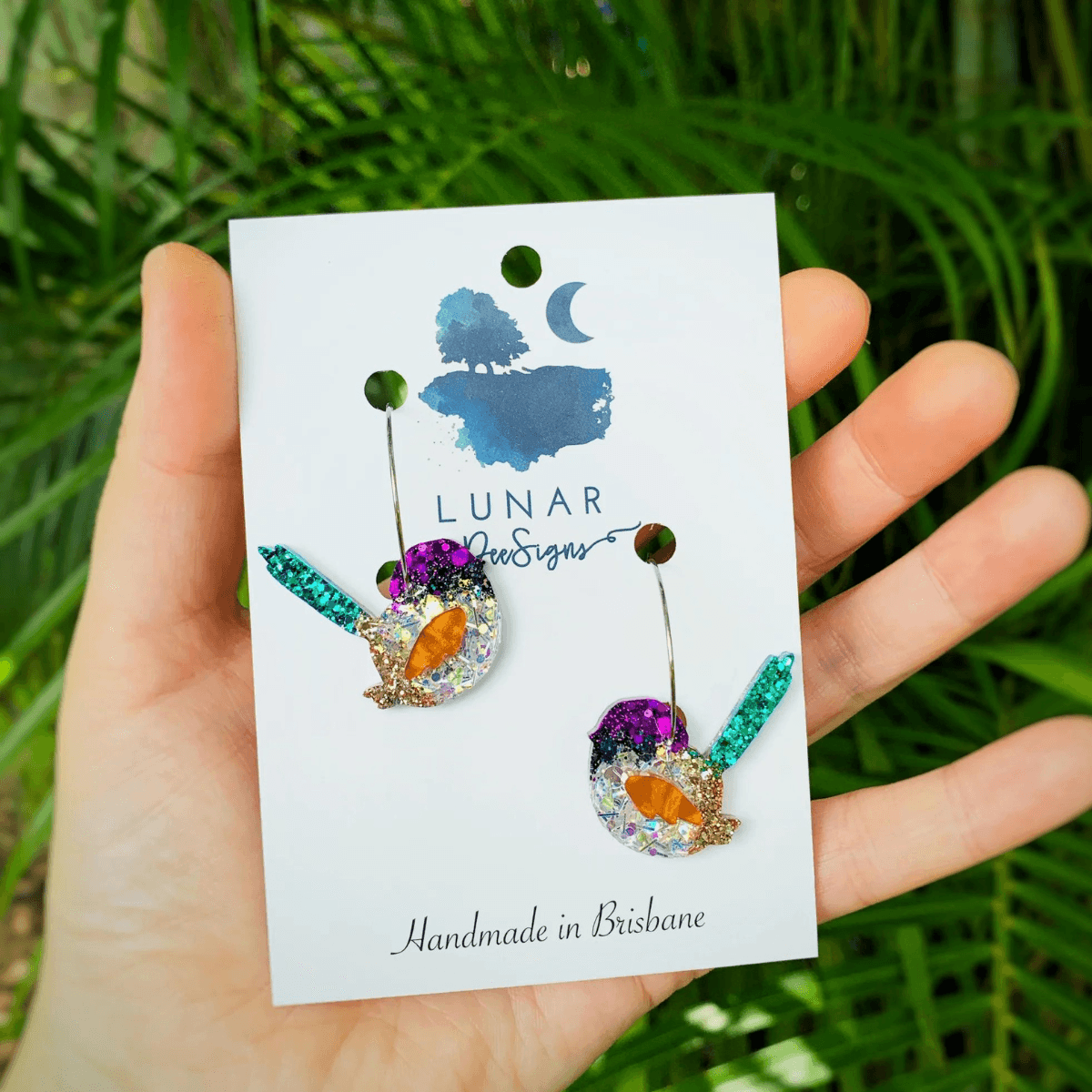 Pete the Purple Crowned Fairy Wren Earrings - The Leprosy Mission Shop