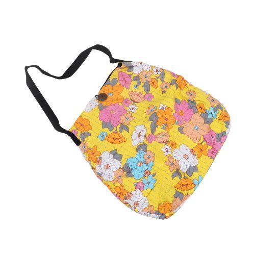 Retro Floral Cotton Tote Bag
