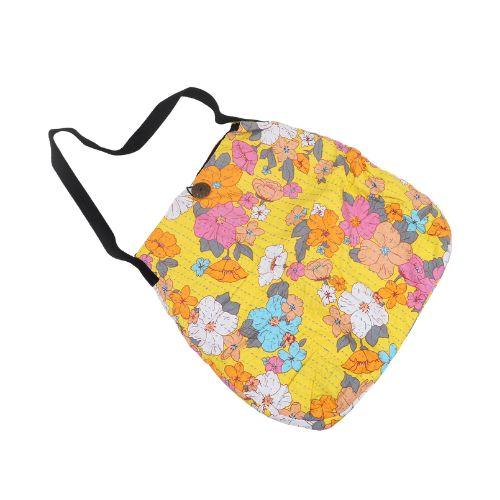 Retro Floral Cotton Tote Bag